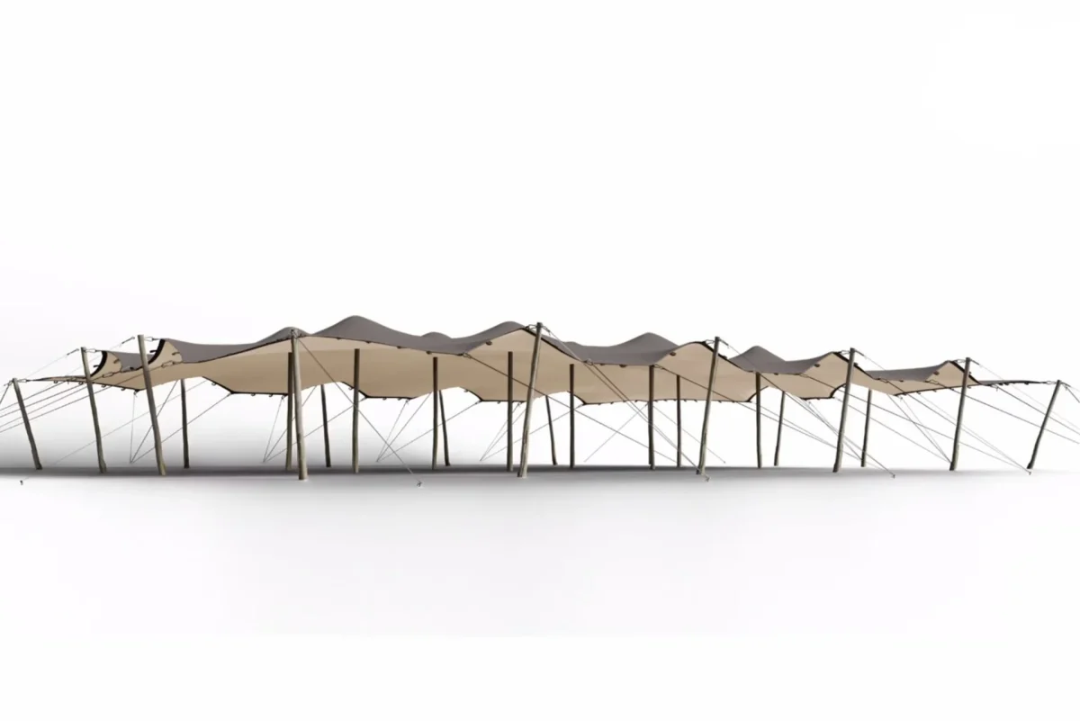 TRIFLEXX STRETCH TENT CANVAS (560 G/M²) WITH LOOPS - 10 X 17 M