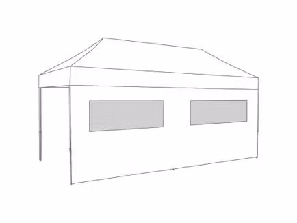 Vouwtent Zijwand raam - 5m - Polyester