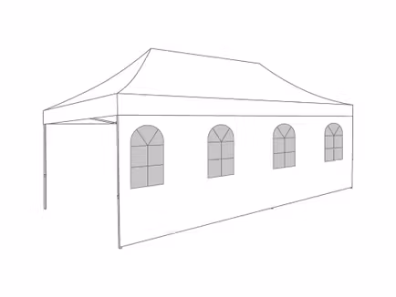 Vouwtent Zijwand boograam - 6m - Polyester (voor 3x6m)