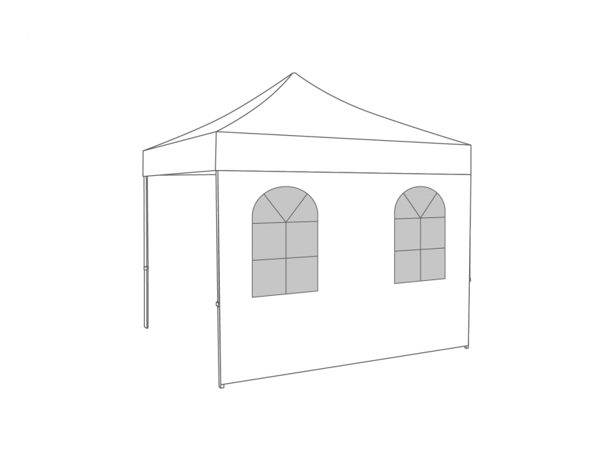 Vouwtent Zijwand boograam - 2,5m - Polyester