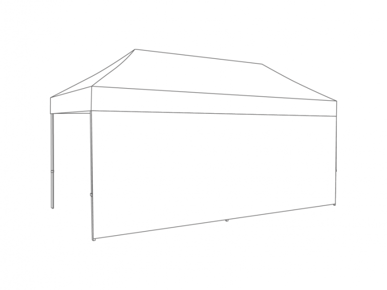 Vouwtent Zijwand gesloten - 5m - Polyester