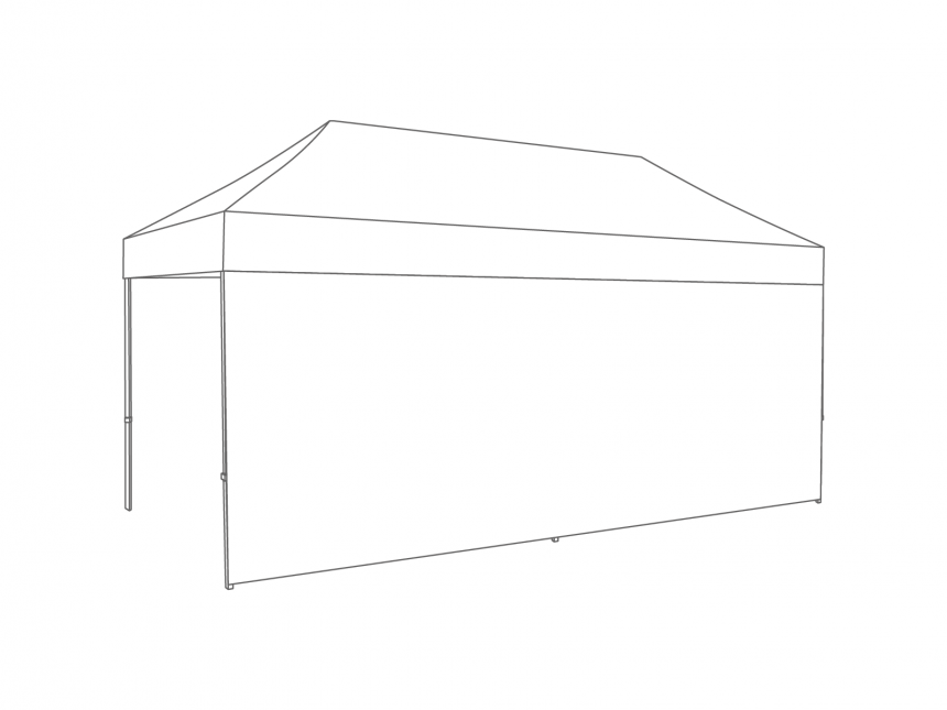 Vouwtent Zijwand gesloten - 5m - Polyester