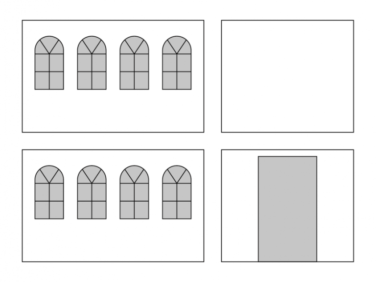 Faltzelt-Seitenwand-Set mit Tragetasche – Bogenrahmen – 4 x 6 m – Polyester