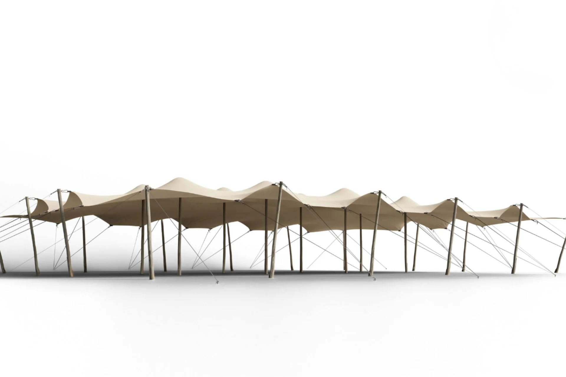 HIFLEXX STRETCH TENT CANVAS (740 G/M²) WITH CLIPS - 10 X 15 M