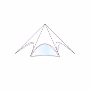 zijwand - raam - 10m diameter - Polyester Wit