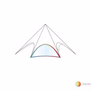 zijwand - raam - 10m diameter - Polyester bedrukt