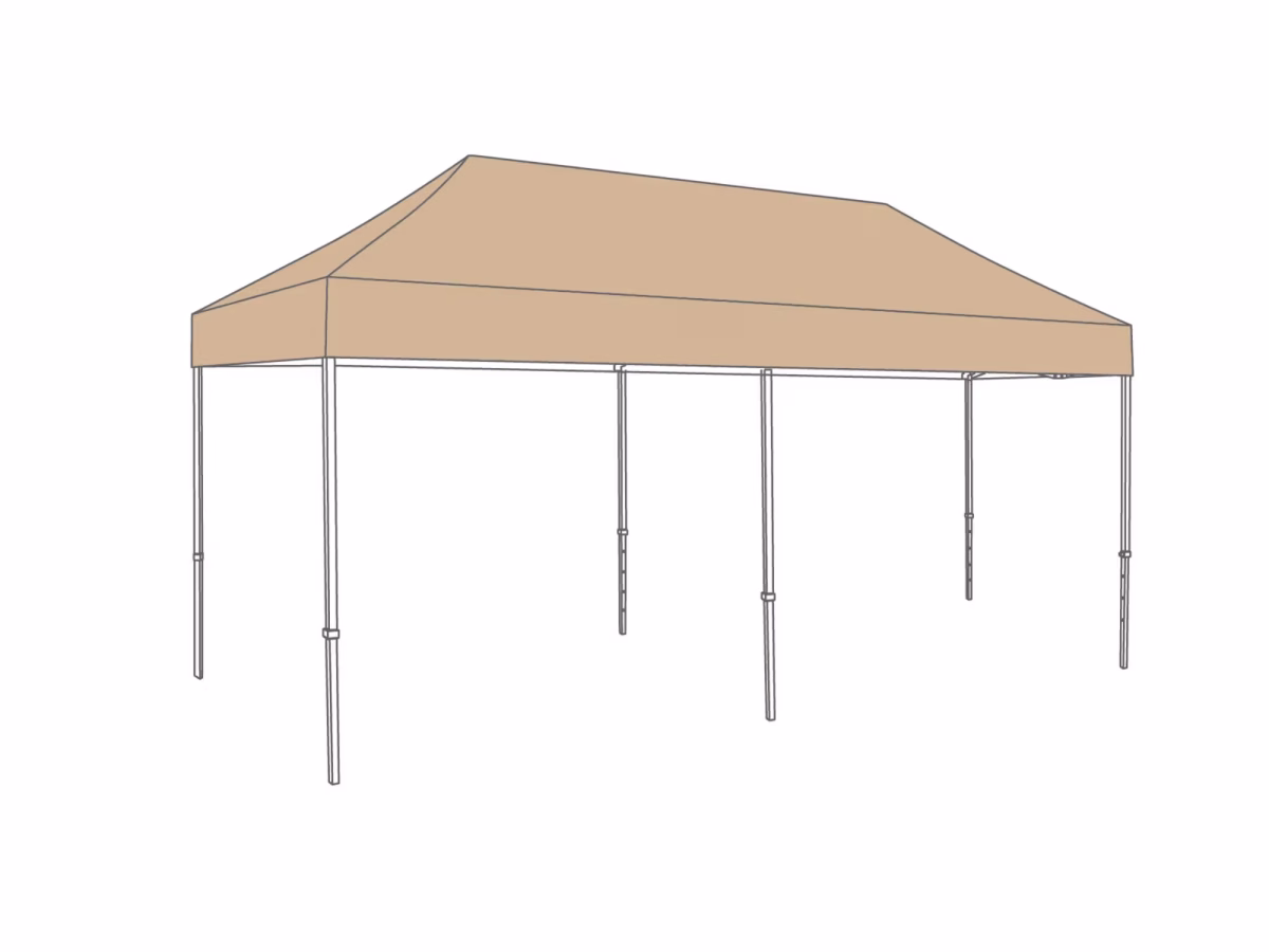 Vouwtent AluLite – 3x6 m – aluminium frame 1.5mm en Polyester dakzeil