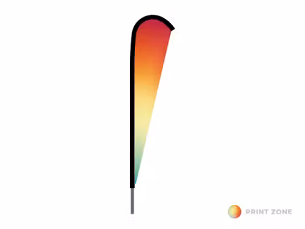 Beachflag Teardrop enkelzijdig met mast en draagtas - large bedrukt