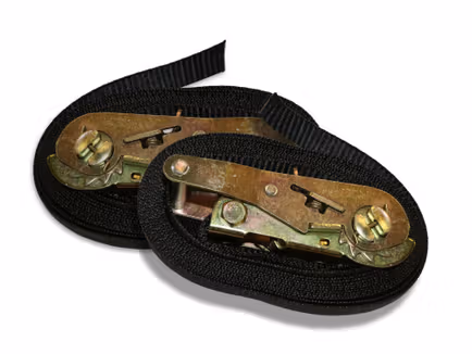 Spanband met ratel - 450 cm - Per 2 verpakt - Zwart zwart