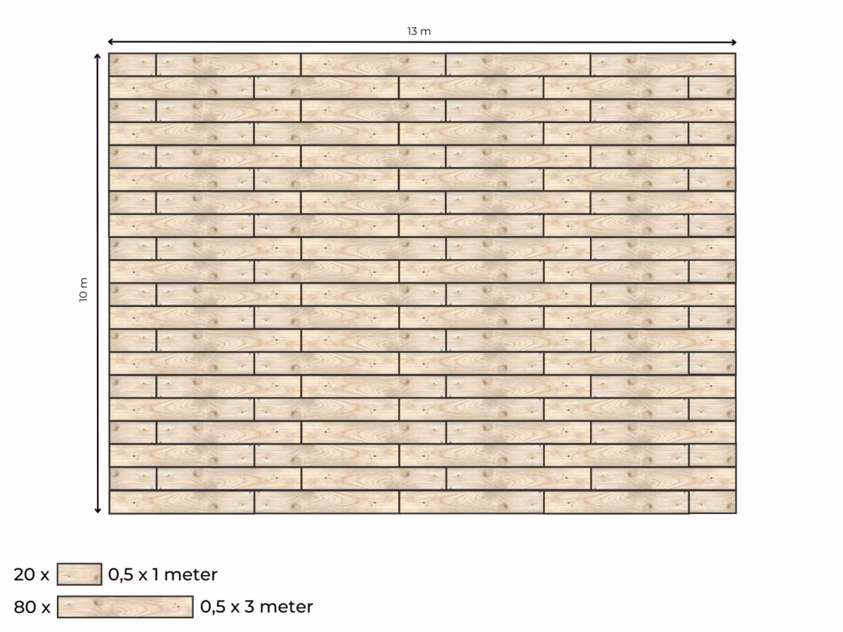 Plancher complet pour Tente stretch m x 12,5 m