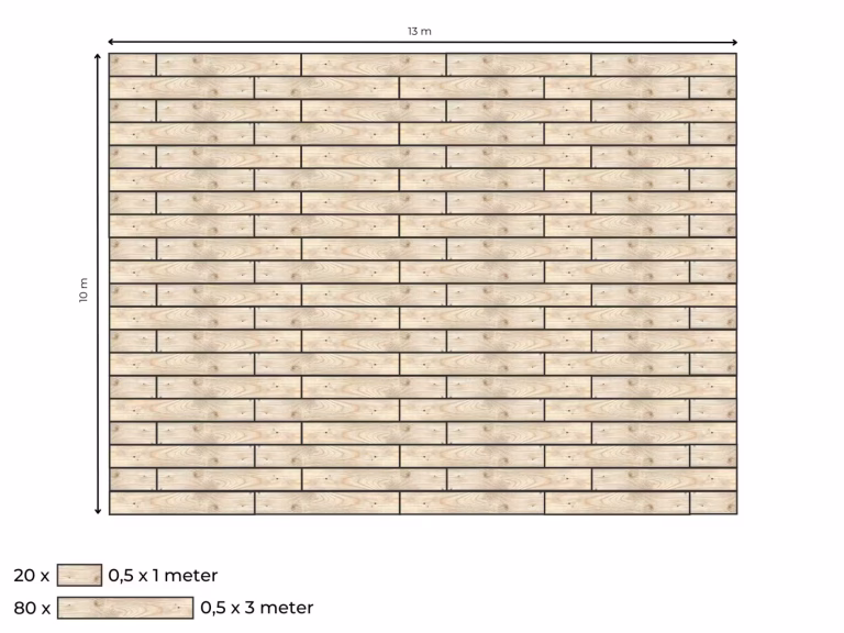 Kompletter Holzboden für ein Stretchzelt 10 m x 12,5 m