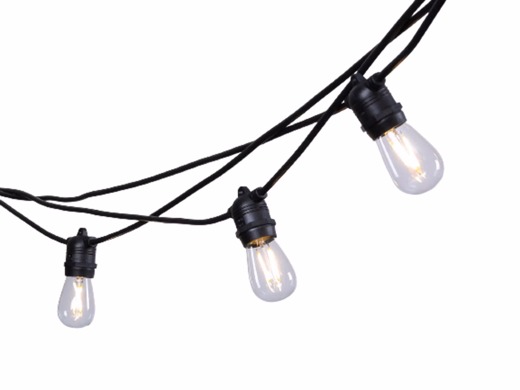 Føro Vintage lichtsnoer warm wit - set van 10 meter met 10 plastic led-lampen