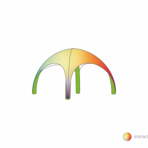 Opblaasbare tent Globe - 3x3m Groen frame - Bedrukt dakzeil