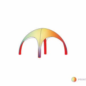 Opblaasbare tent Globe - 3x3m Rood frame - Bedrukt dakzeil