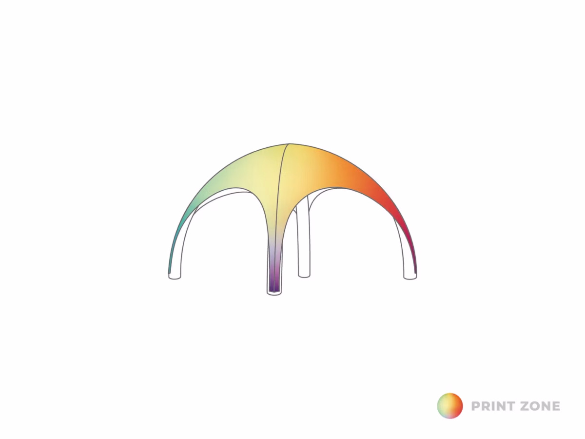 Opblaasbare tent Globe 3 x3 m frame  bedrukt dakzeil