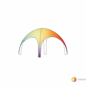 Opblaasbare tent Globe - 3x3m Wit frame - Bedrukt dakzeil