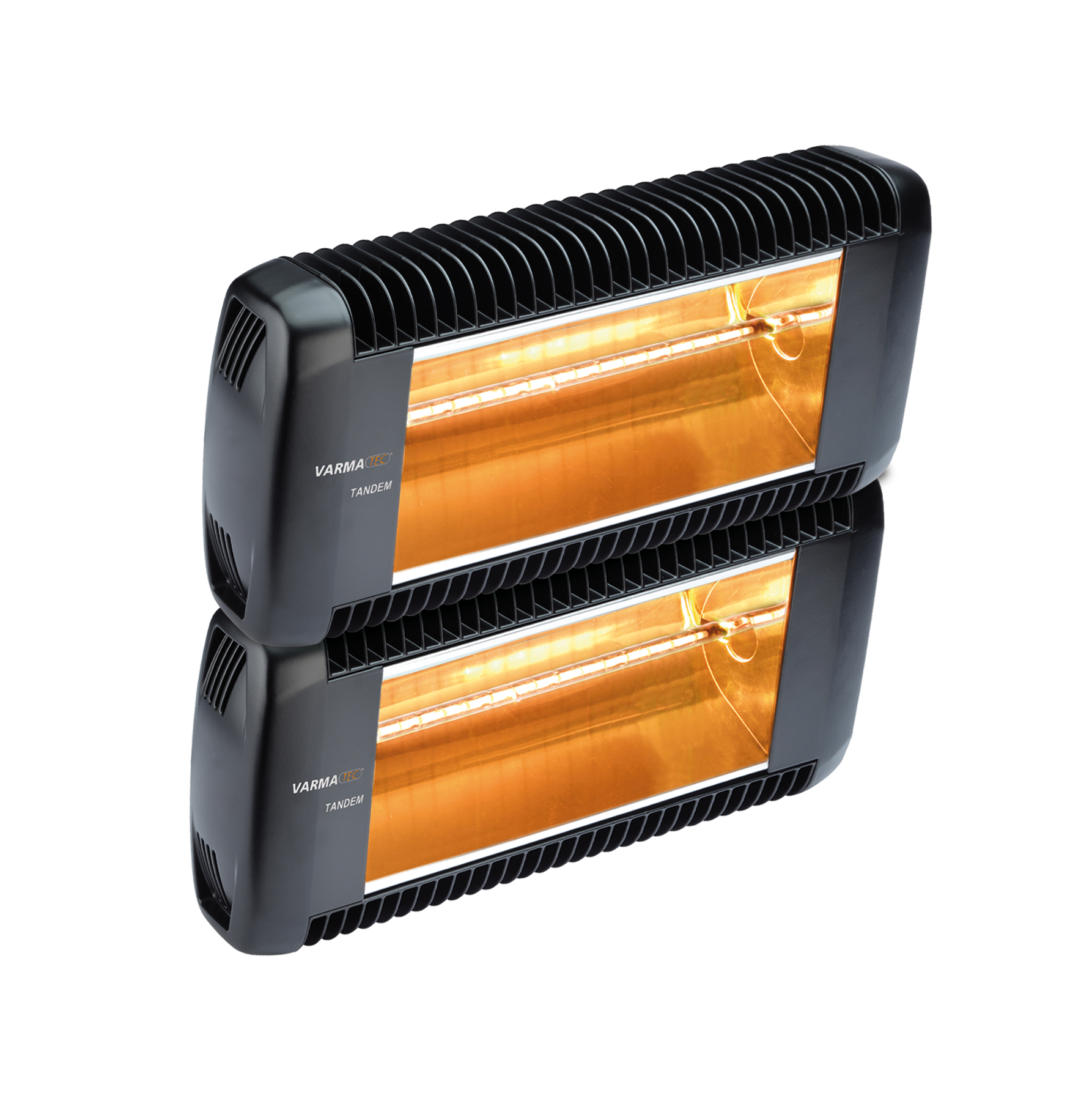 Varma Tandem Verticaal - Horizontaal 2 x 2000 watt Zwart-zilver-zwart