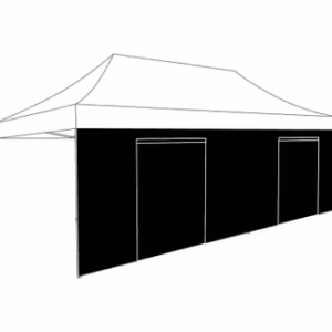 zijwand zwart deur 6m