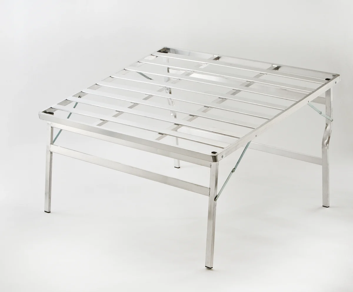 Schuine primeurtafel - aluminium Patricia – 120 × 150 cm – hoogte 65/85 cm