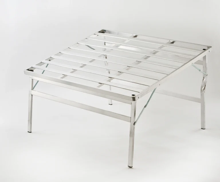 Schuine primeurtafel - aluminium Patricia – 120 × 150 cm – hoogte 65/85 cm