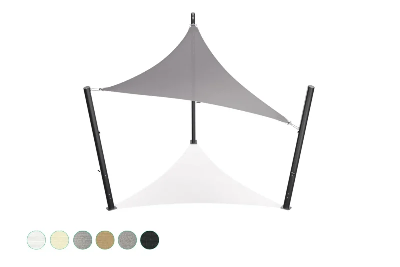 Schaduwdoek - driehoek - 4 x 4 x 4 m - Ademend - HDPE - Greige