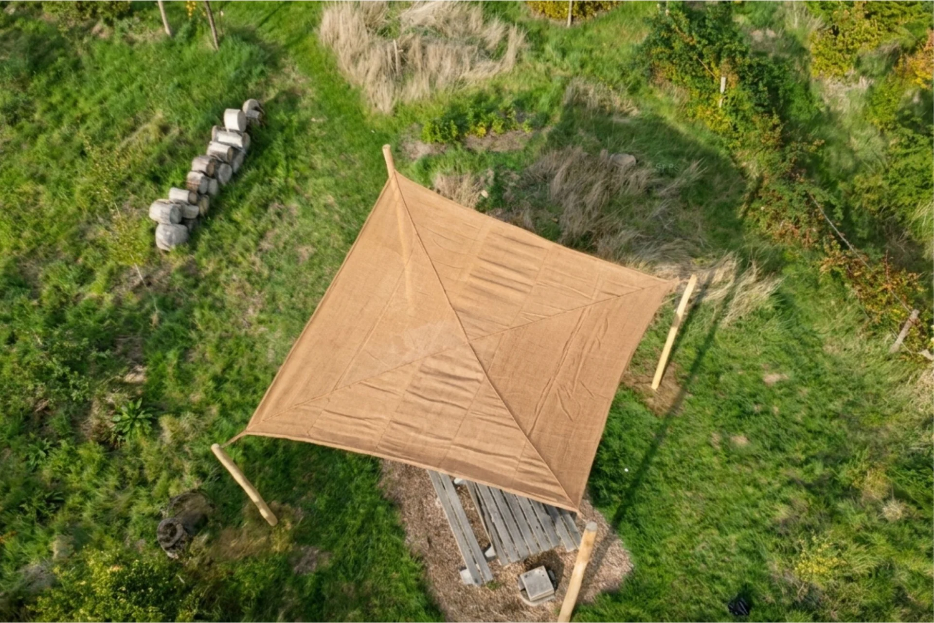 Sonnenschutzvlies – Kokosfaser, quadratisch – 4 x 4 m