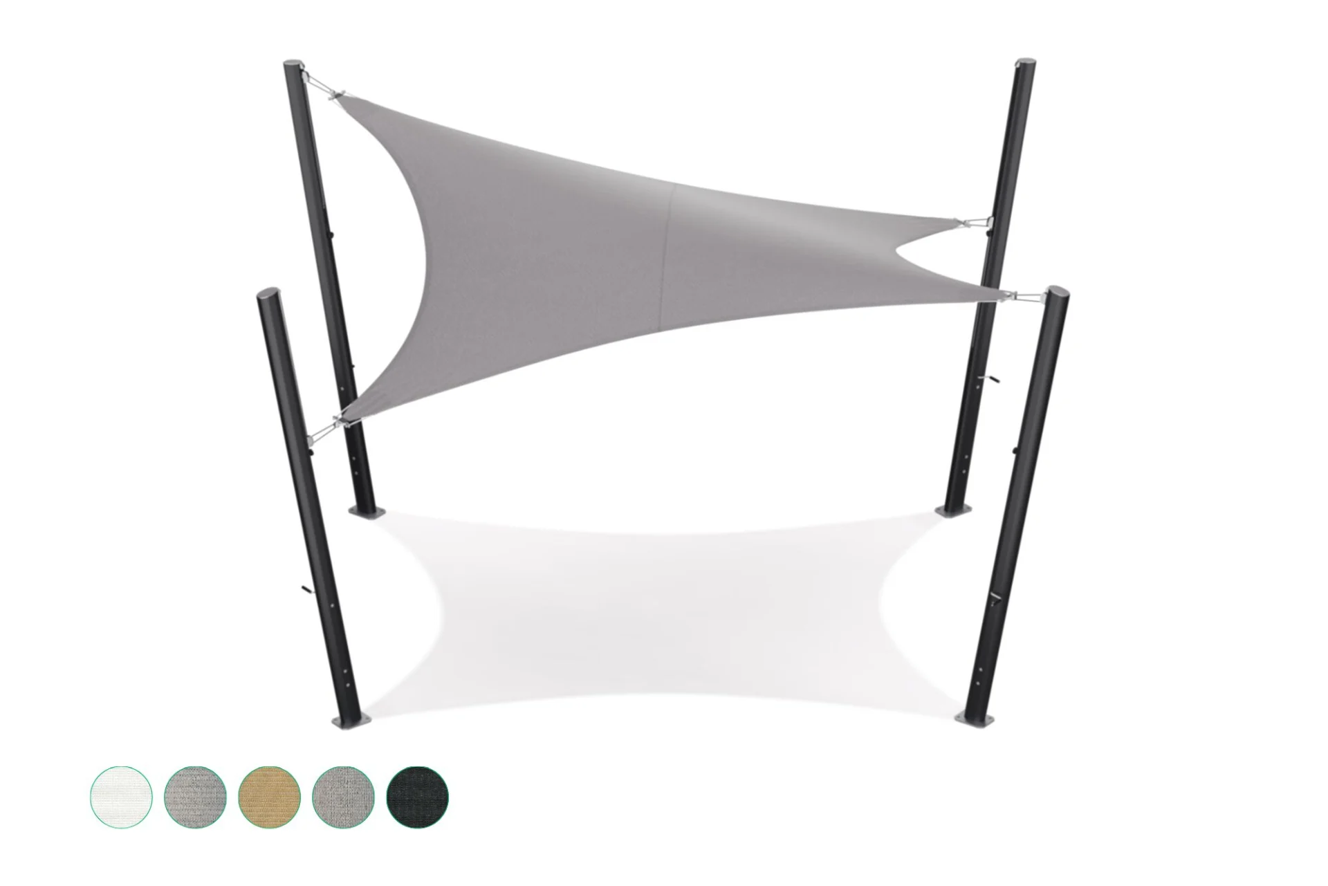 Schaduwdoek - rechthoek - 3 x 5 m - Ademend - HDPE - Greige