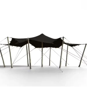 met lussen - 6,5 x 5 m Zwart