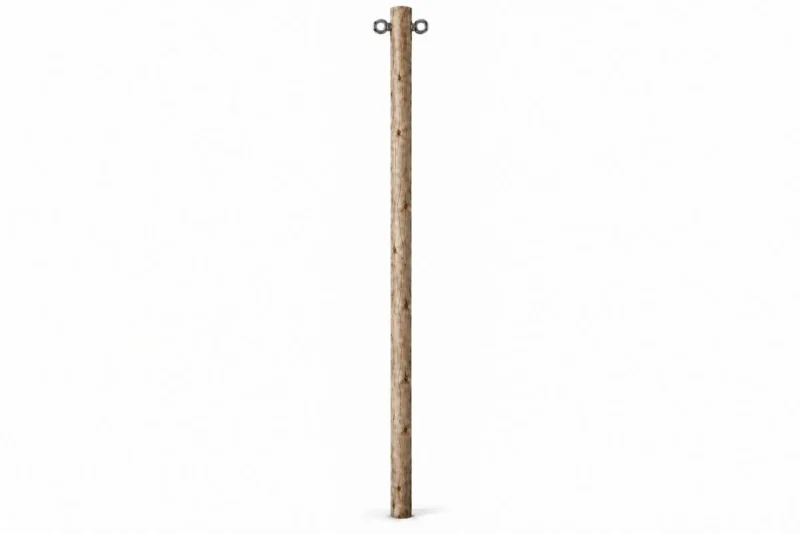 Eucalyptus Wooden Post, 240 cm - Galvanized Eye Nuts