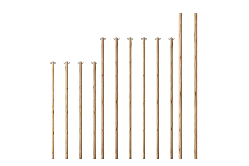 Eucalyptus Wooden Pole Set for 8.5x12.5m Stretch Tent - Galvanized Eye Nuts